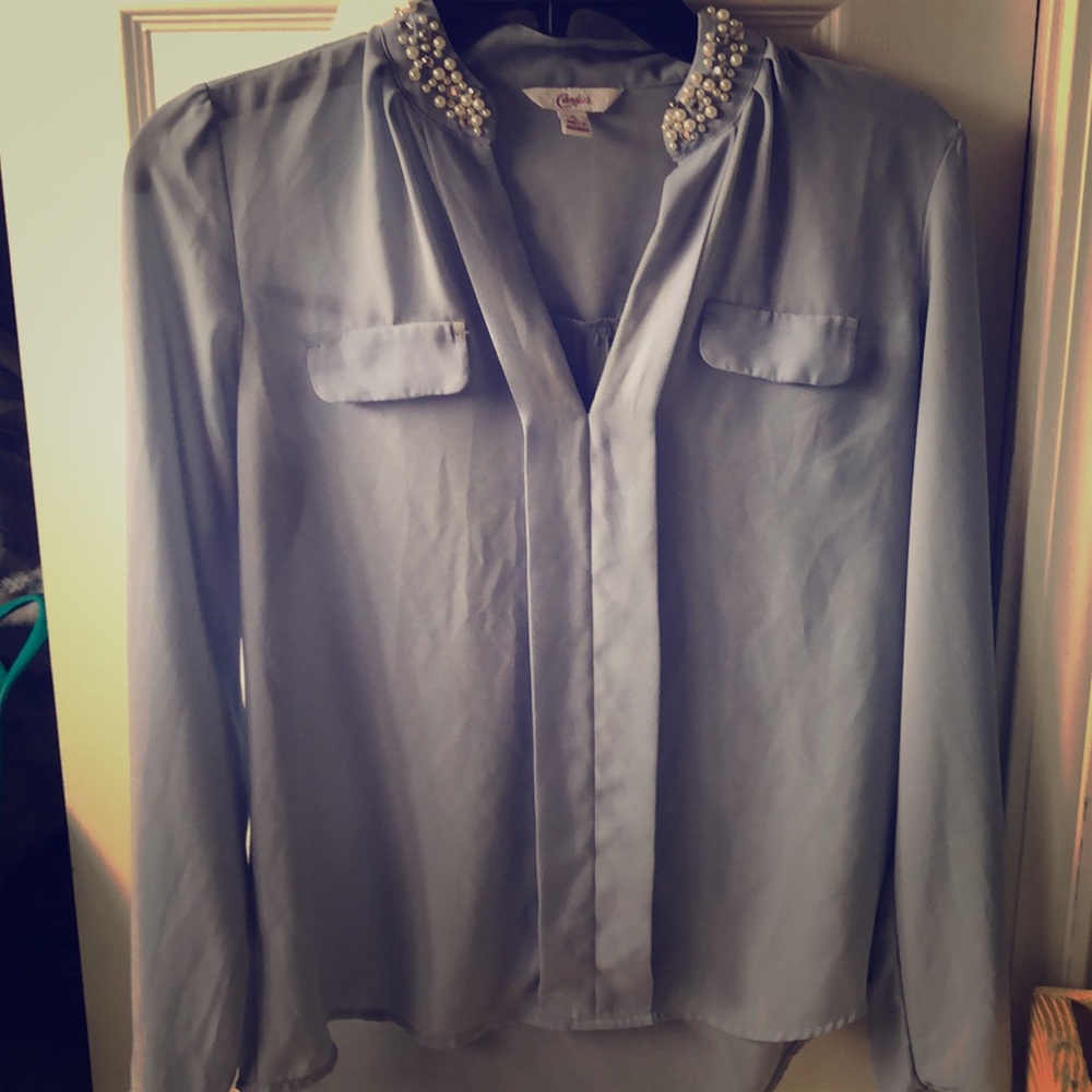 Classy pastel indigo dazzling blouse